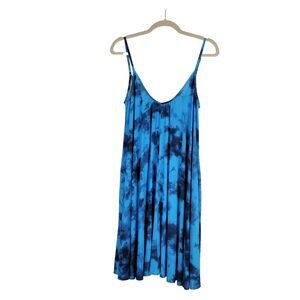 Citrus Racerback Cami Tank Top Tie-Dye Blue Black Side Tie Detail sz XS NWT $74